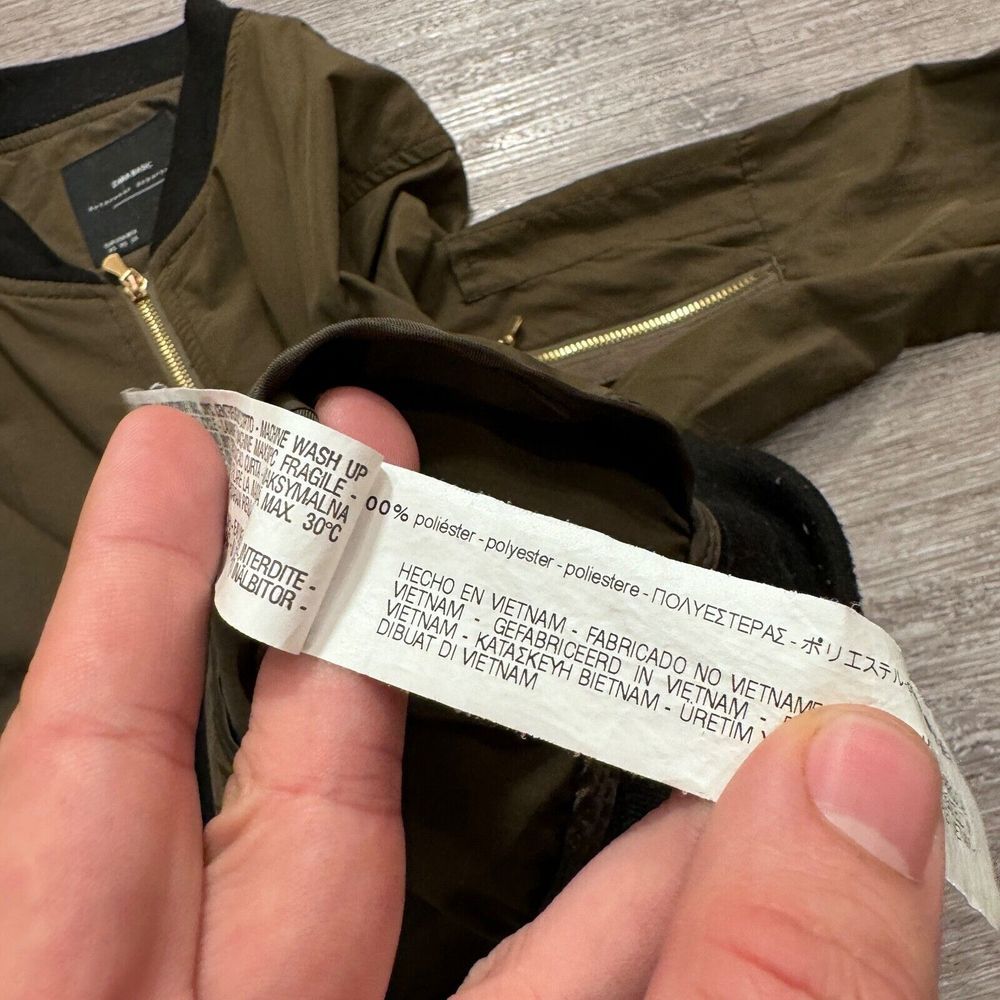 Zara Jacket Womens Extra‎ Small Green Pockets Bomber Basics Herrington Casual - Picture 6 of 9